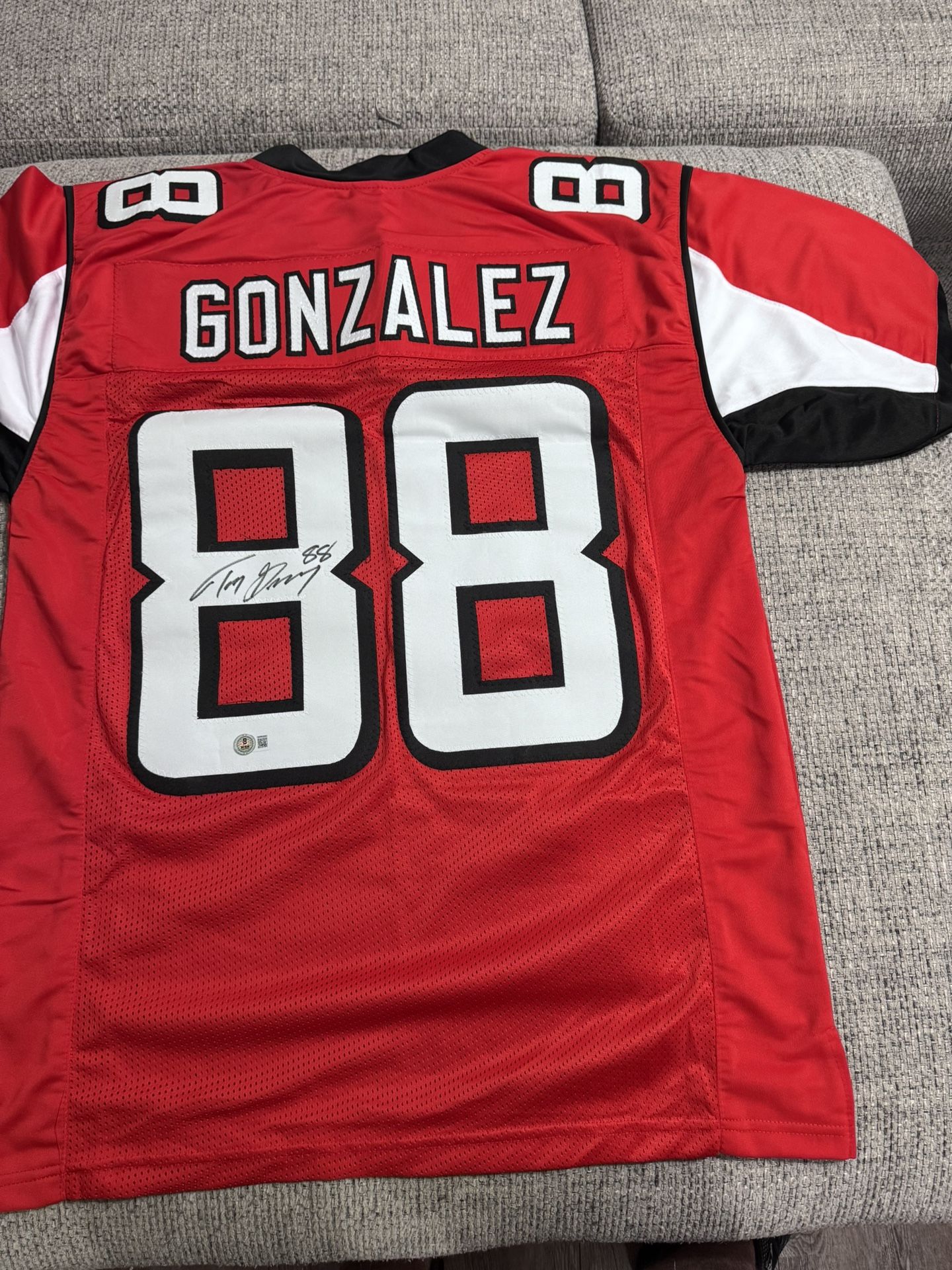 Tony Gonzalez Signed Autograph Custom Jersey - Beckett Coa - Atlanta Falcons