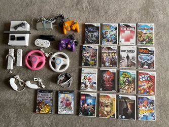 Nintendo Wii console with 16 Wii games and 2 GameCube- tested