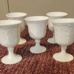 Vintage Milk Glass Goblets 