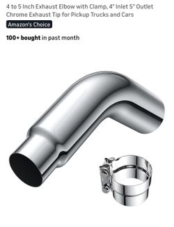 NEW IN BOX• Chrome 4” to 5” Exhaust Tip