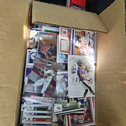 Box of sports cards