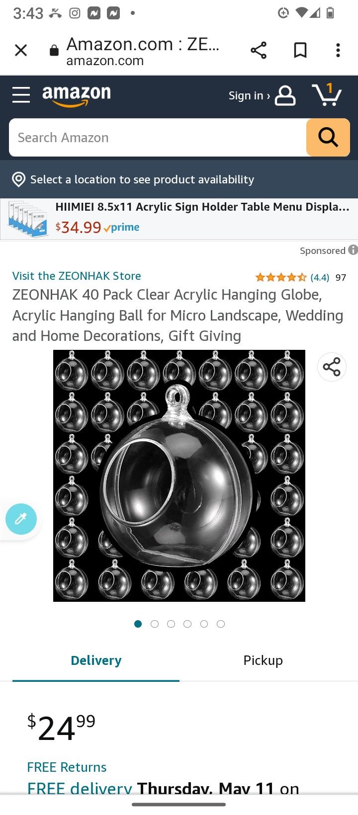 Clear Glass Hanging Gobes