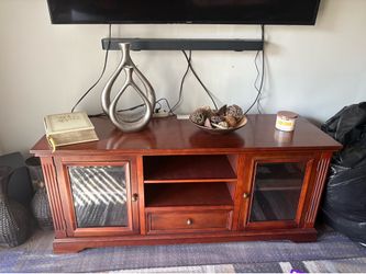 Wooden brown entertainment center