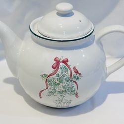 Vtg Corelle Coordinates Holiday Callaway Ivy Teapot Stoneware W Lid Great Cond