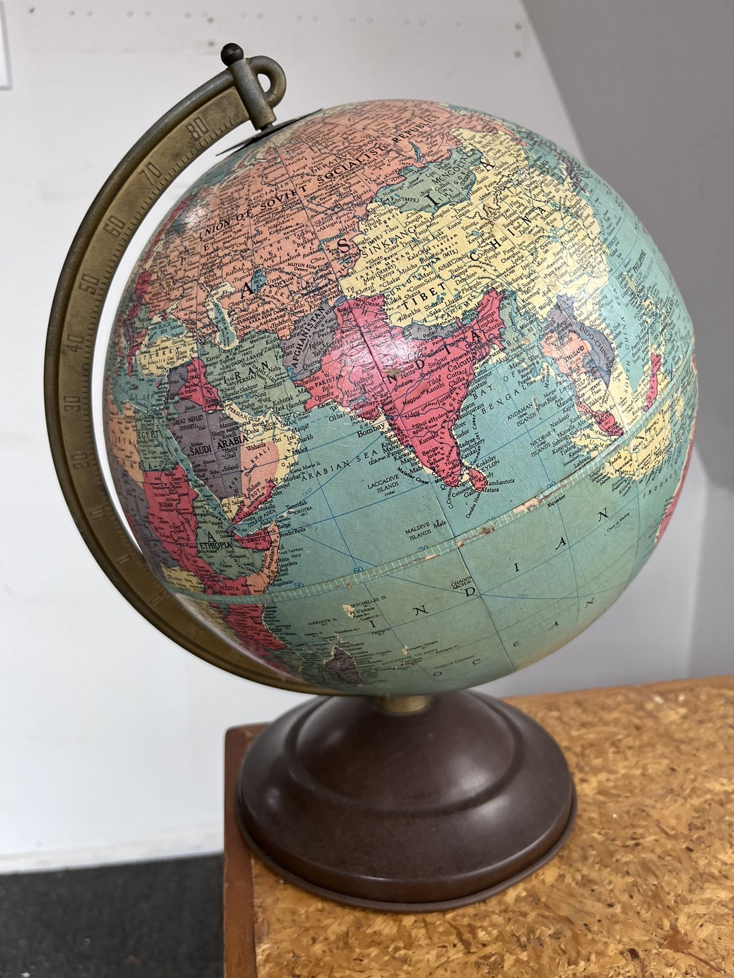 Antique Desk Globe 1950s