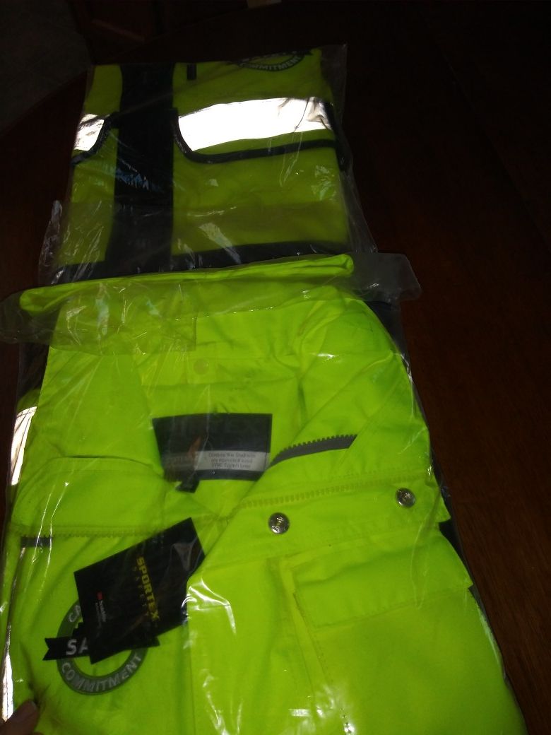 BRAND NEW SPORTEX safety rain coat & vest