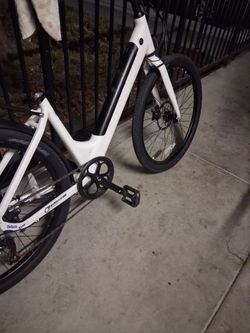 White Electric Commuter Bike