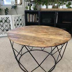 Small Wood Top Coffee Table 