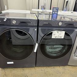 Brand New Samsung Blue Front Load Washer And Electric 220 Volts Dryer 