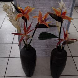 Artificial Bird Of Paradise Flower Arrangements. Set Of 2