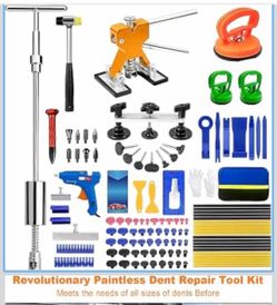 Kit de extracción de abolladuras de 129 piezas, kit de eliminación de abolladuras sin pintura