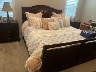 Cal-king temper-pedic mattress and frame