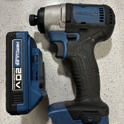 Hercules 20v 1/4" Hex Compact Impact Driver With Battery 