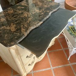 American Drew marble top accent chest