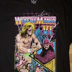 NEW WWE WRESTLEMANIA VI RETRO TSHIRT SZ-L