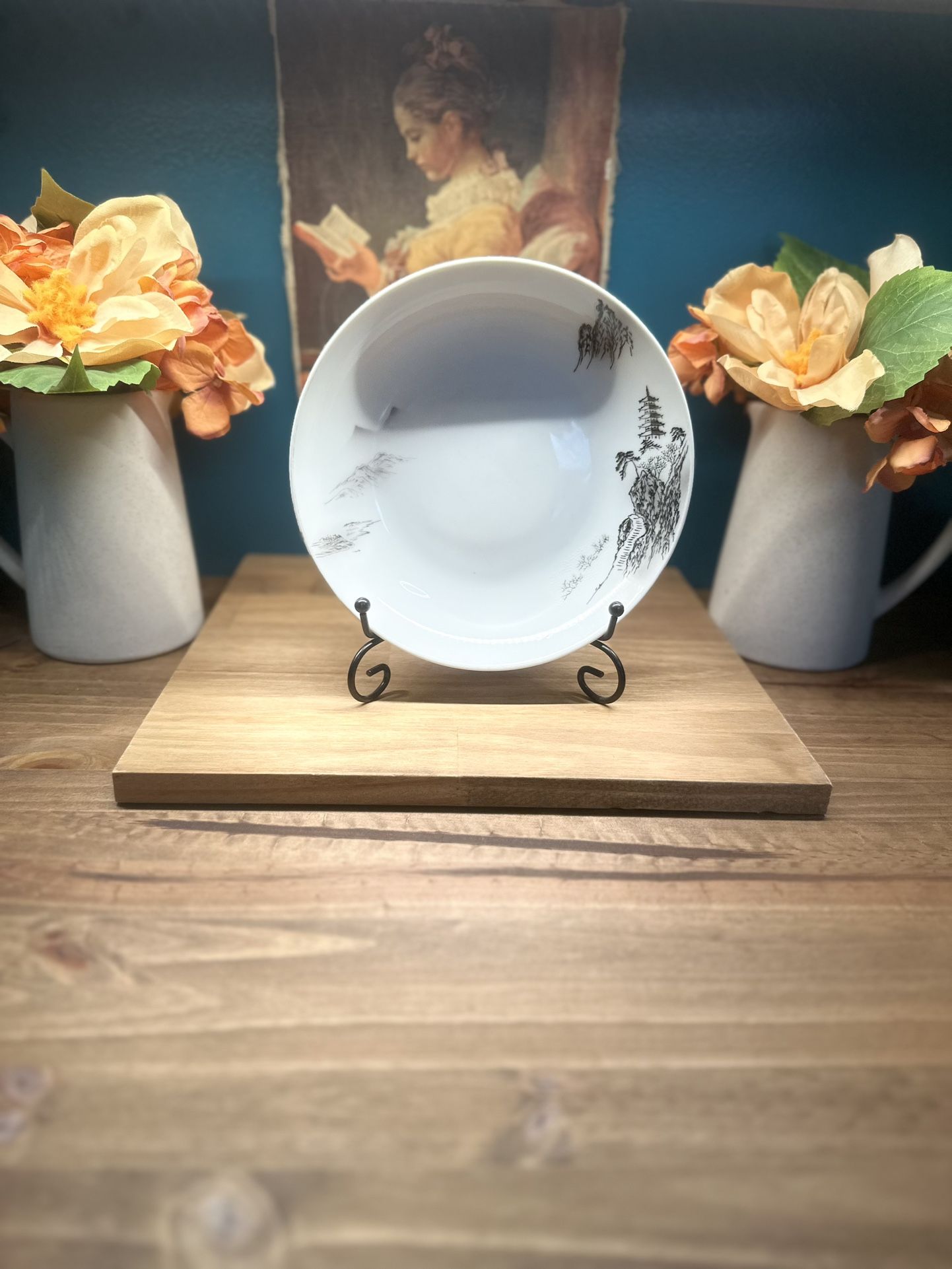 Vintage Fukagawa 1940s-1950s Oval Plate