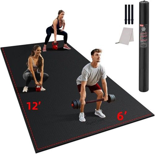 Gymcope Large High Density Extra Thick Exercise Mat For Home Workouts. 7×5