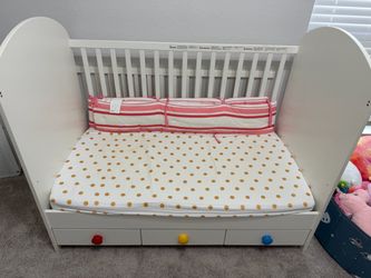IKEA GONATT Crib/Cot with 3 Storage Drawers – White – $125 OBO BB