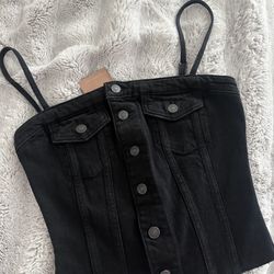Reformation Coco Denim Bustier Top