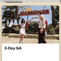 One GA Stagecoach Ticket
