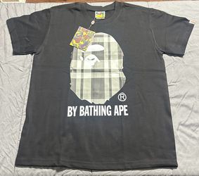 BAPE By Bathing Ape Plaid Ape Head Graphic T-Shirt - Black - Size M