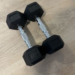 10lb Weider Rubber Hex Dumbbells 