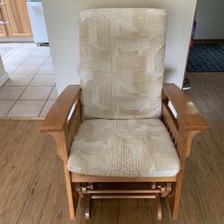 Wood Rocking Chair With Cushion 