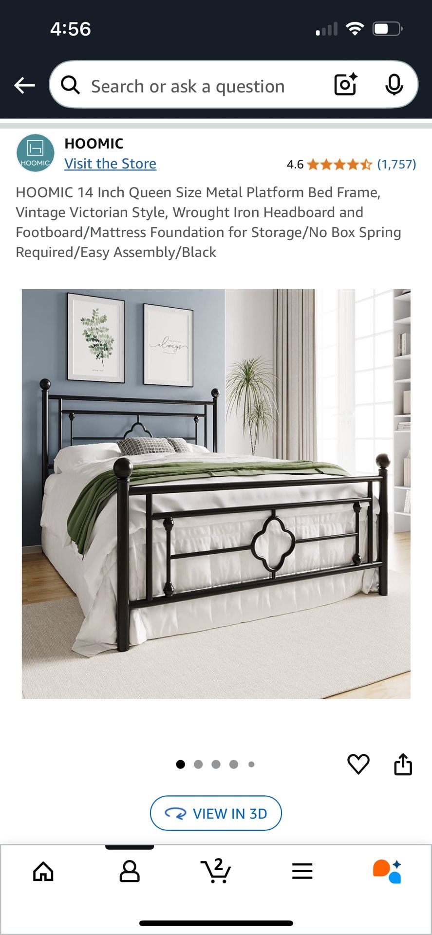 Queen Iron Bed frame