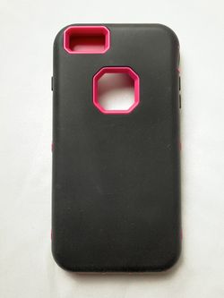 iPhone 8 and 7 case heavy duty pink n black
