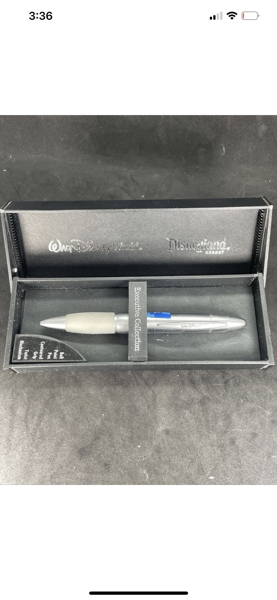 RARE WALT DISNEY EXECUTIVE COLLECTION BALL POINT PEN Contoured Grip, Twist Mecha