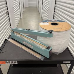 📦 ULINE 20” Impulse Sealer with Cutter + 10” Poly Tubing Roll – New