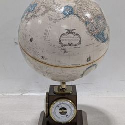 Replogle 9" Globe Weather Watch World Classic Series Barometer Thermometer Wood