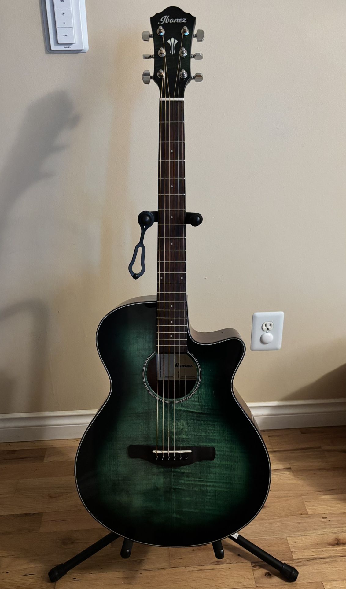 Ibanez AEG70-EBH Flamed Maple Acoustic /Electric Guitar Emerald Burst