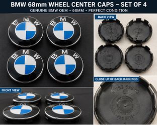 Genuine OEM BMW Wheel Center Caps 68mm – Set of 4 – Excellent Condition