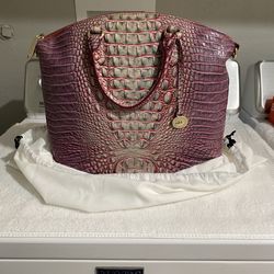 BRAHMIN Duxbury Satchel and wallet Pink Rouge Blush Melbourne Leather very clean excellent condition