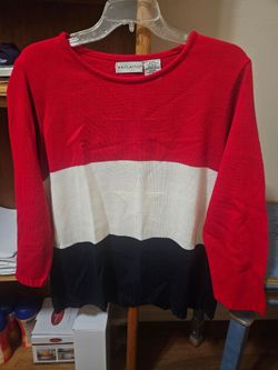 White Stag Red/White/Navy L/S XLarge(16/18) Sweater Top Vintage