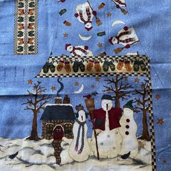Trio Of Snowmen /fabric Panel