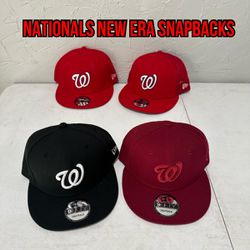 MLB New Era Washington Nationals Red And Black 9fifty SnapBack Hats 