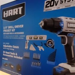 Hart 3/8 Drill/Driver Project Kit Wirh 33 Hand Tools & Accessories $80 Value