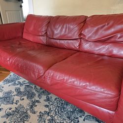 Red Leather Couch