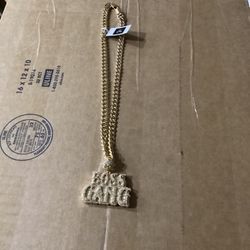 14k Gold Filled Chain With Boss Gang Pendant 