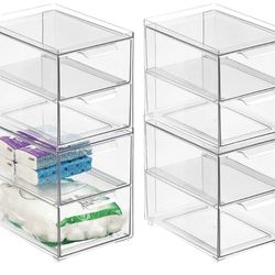 mDesigns Stackable Storage Containers 8x6x7.5” (4pk)