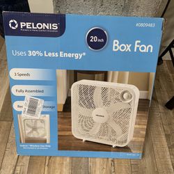 PELONIS 3-Speed Box Fan – Efficient Air Circulation