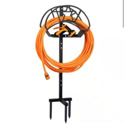 WaLensee Garden Hose Stand Steel Hose Storage Freestanding Garden Hose Holder with Layer of Storage @B12-523