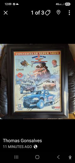 Framed 2003 La Paz Prerunner/Trophy Truck Show Poster Signed Ivan Iron Man Stewart & Lots More