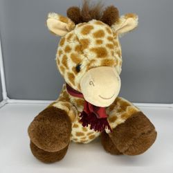 Animal Adventure 12” Baby Giraffe Plush Wearing Red Scarf 2021 Stuffed Animal