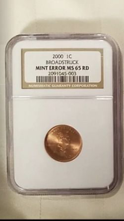 2000 1c MS65 RD broadstruck error