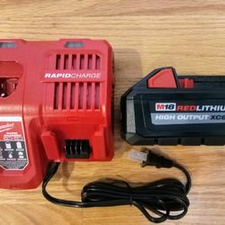 Milwaukee M18 High Output XC8.0 Battery And Rapid Charger Combo
