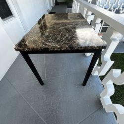 Modern Small Dining Table – Marble Look Top