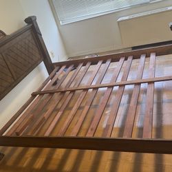 FREE  Solid Wood Bed Frame (78×70 in, non-standard)